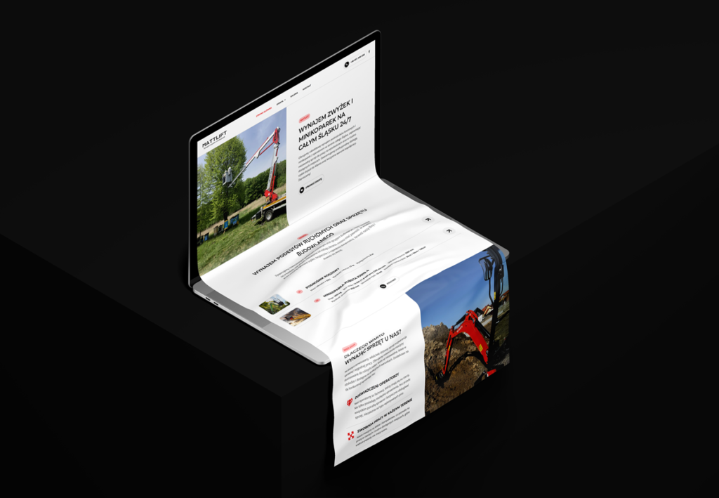 Strona WWW dla wypożyczalni podnośników koszowych